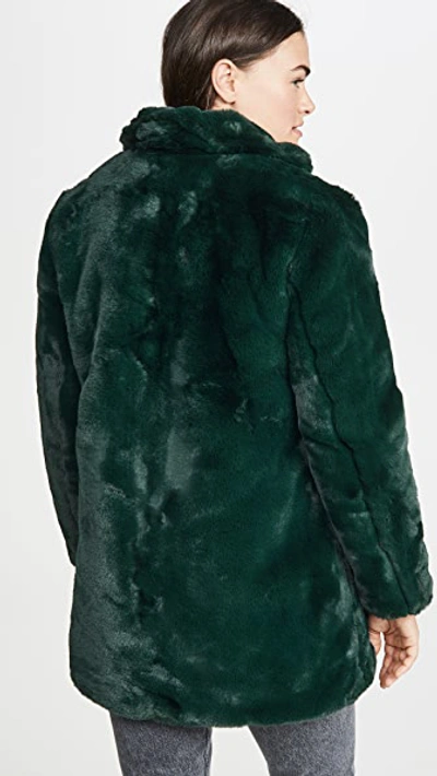 Shop Apparis Sophie Faux Fur Coat In Emerald Green