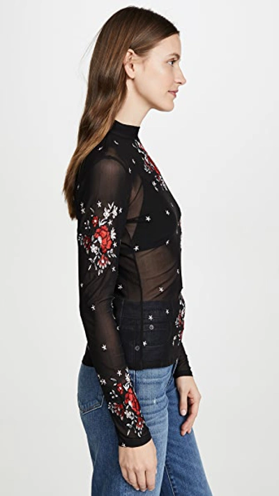 Shop Minkpink Empower Embroidered Mesh Long Sleeve Tee In Multi