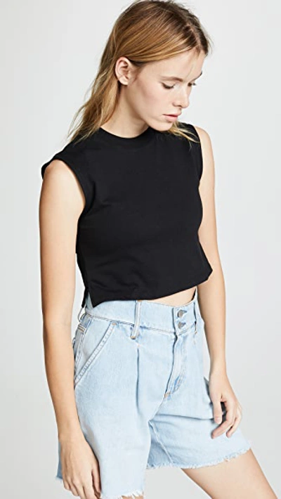 Shop Hanes X Karla The Sleeveless Crop Tee In Black