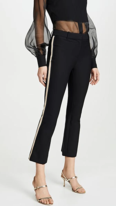 Shop Derek Lam 10 Crosby Corinna Tuxedo Stripe Cropped Flare Trousers In Black