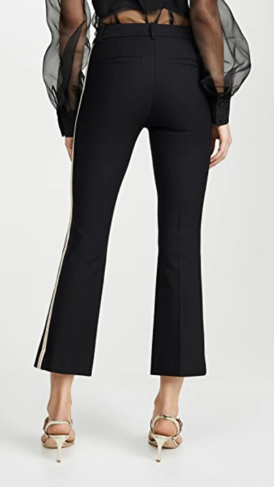 Shop Derek Lam 10 Crosby Corinna Tuxedo Stripe Cropped Flare Trousers In Black