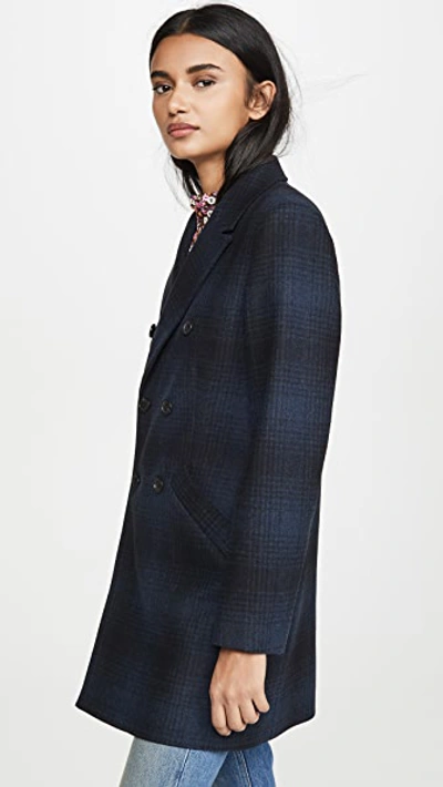 Shop A.p.c. Manteau Joan In Dark Navy