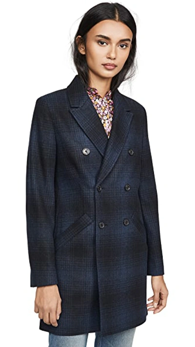 Shop A.p.c. Manteau Joan In Dark Navy