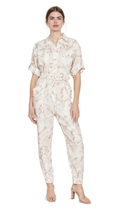 Shop Zimmermann Super Eight Boiler Suit In Bleached Palm