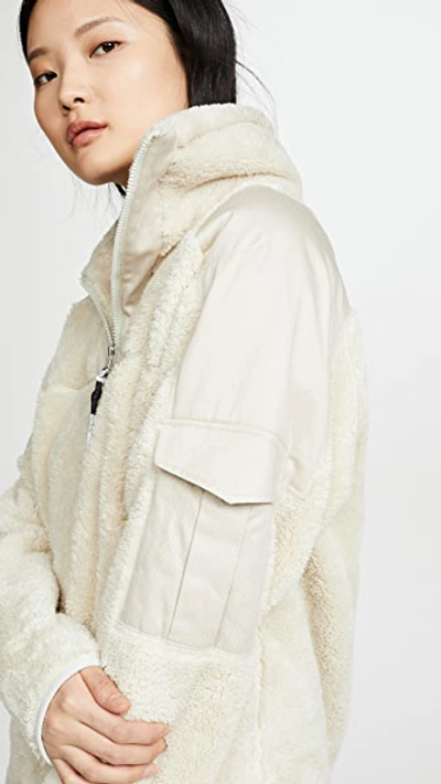 Shop Rag & Bone Logan Sherpa Pullover In Ivory/stone