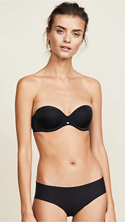 Shop Calvin Klein Underwear Naked Glamour Strapless Push Up Bra In Black