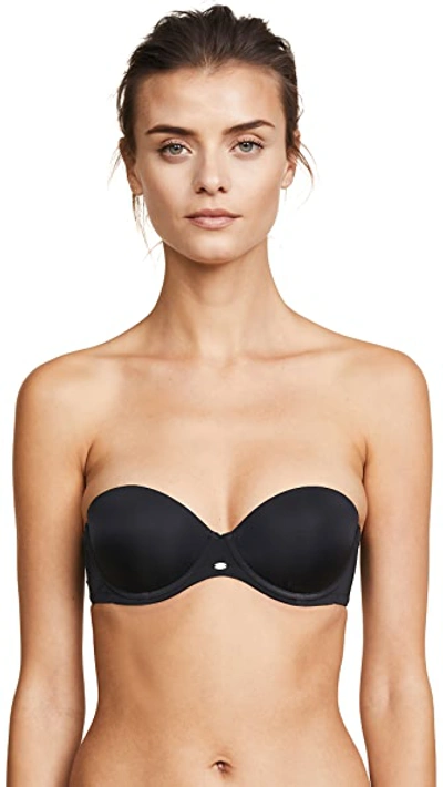 Shop Calvin Klein Underwear Naked Glamour Strapless Push Up Bra In Black