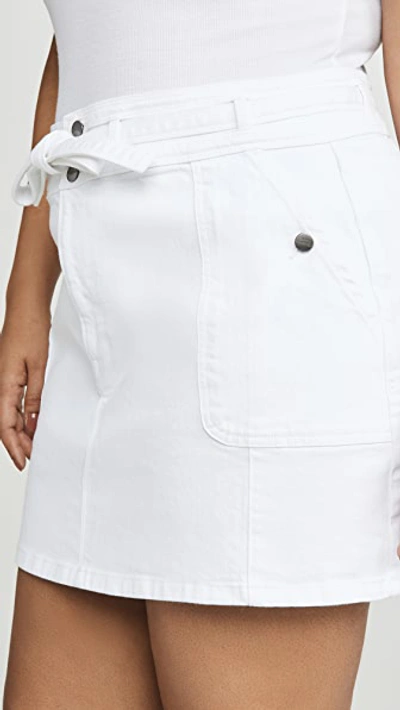 Shop Frame Le Triple Waist Mini Skirt In Blanc