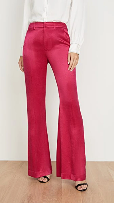 Shop Adeam Bootleg Pants In Fuchsia