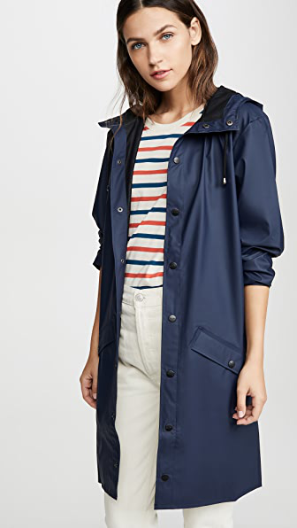 rains curve jacket blue