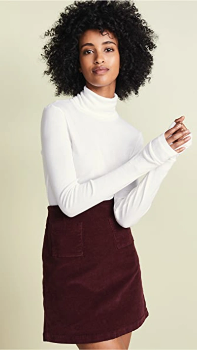 Shop Splendid 1x1 Turtleneck Top In White