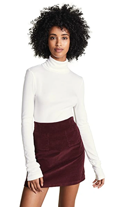 Shop Splendid 1x1 Turtleneck Top In White