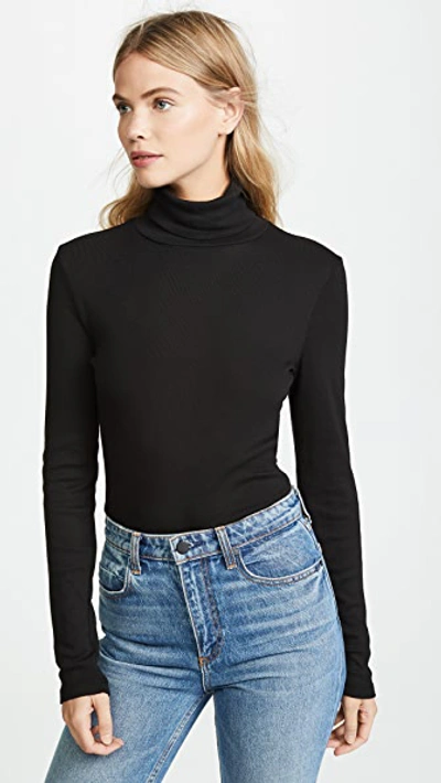 Shop Splendid 1x1 Turtleneck Top Black