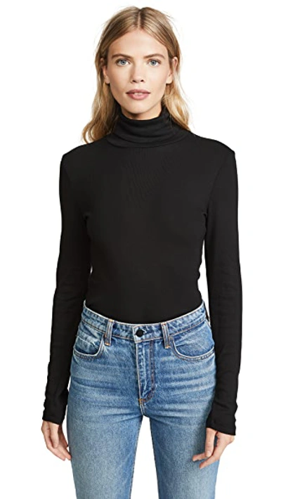 Shop Splendid 1x1 Turtleneck Top Black