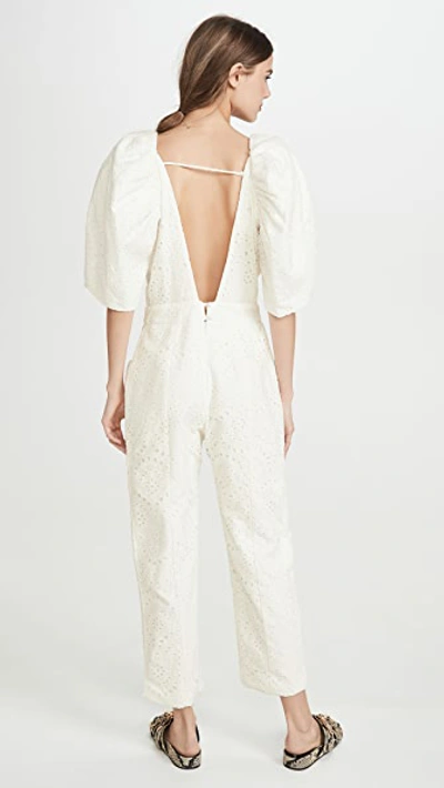 Shop Iorane Laise Puff Jumpsuit In Off White