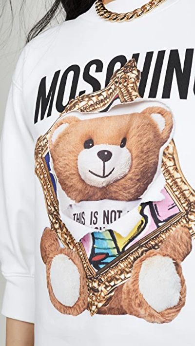 Shop Moschino Teddy Sweatshirt In Fantasy Print White