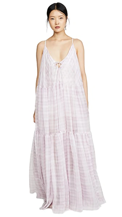 Shop Jacquemus The Mistral Dress In Print Pink Checked