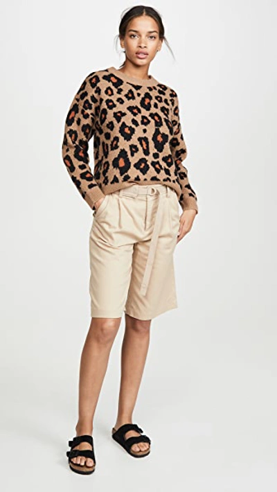 Shop Astr Tobin Sweater In Brown Leopard
