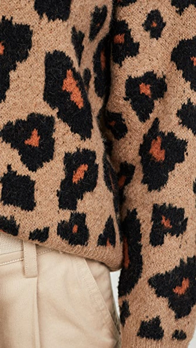 Shop Astr Tobin Sweater In Brown Leopard