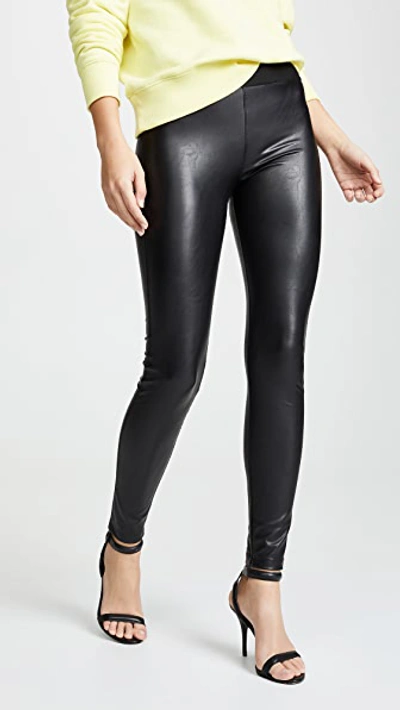 David Lerner Vegan Leather Barlow Leggings In Classic Black | ModeSens