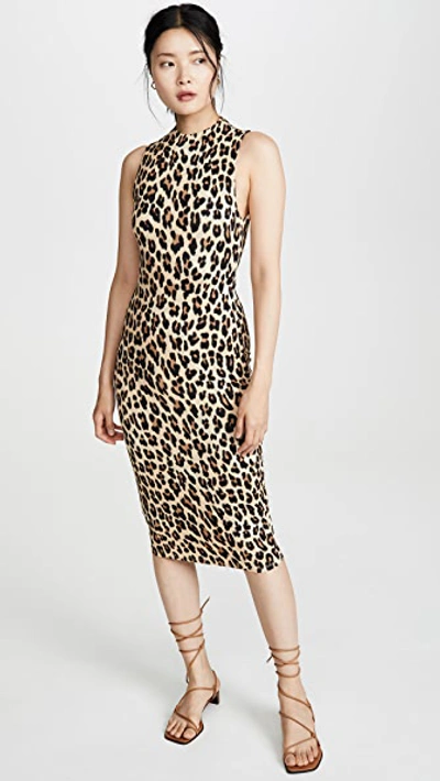 Shop Alice And Olivia Sleeveless Delora Dress In Textured Leopard