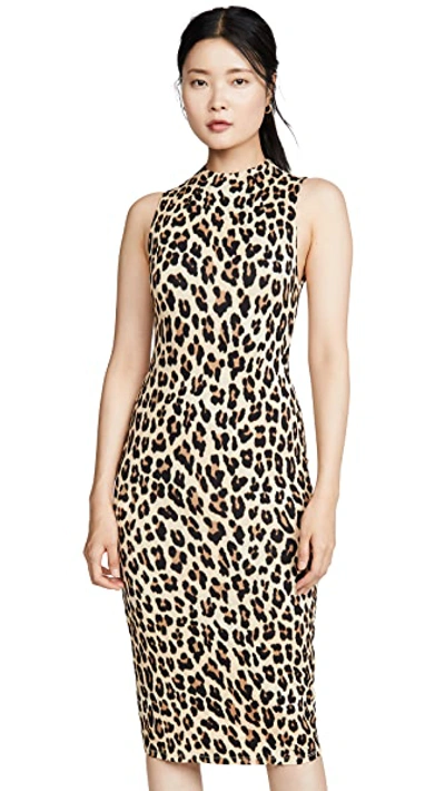 Shop Alice And Olivia Sleeveless Delora Dress In Textured Leopard