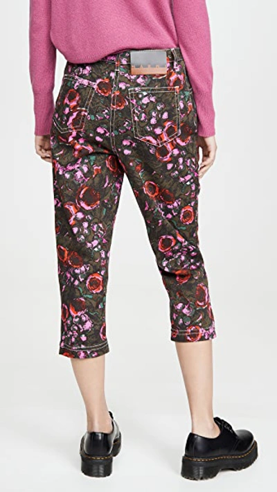 Shop Marni Floral Jean Trousers In Starlight Pink