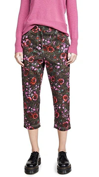 Shop Marni Floral Jean Trousers In Starlight Pink
