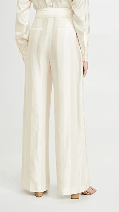 Shop Victoria Victoria Beckham Wide Leg Trousers In Ivory