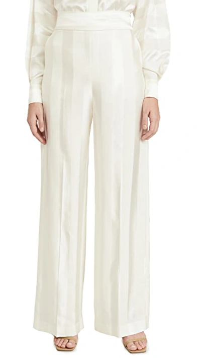 Shop Victoria Victoria Beckham Wide Leg Trousers In Ivory