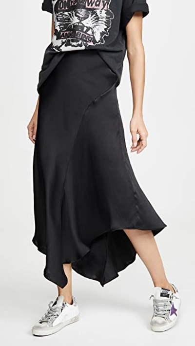 Shop Anine Bing Bailey Silk Skirt In Black