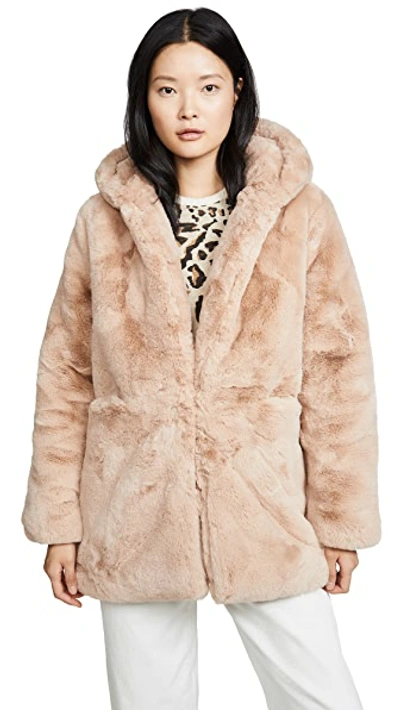 Shop Apparis Marie Faux Fur Coat In Sand