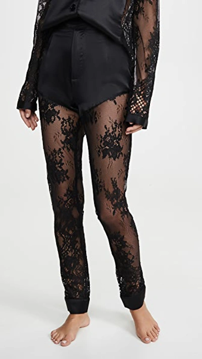 Shop Fleur Du Mal Silk Combo Pj Pants In Black