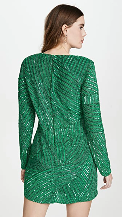 Shop Retroféte Sequin Ember Dress In Emerald Green