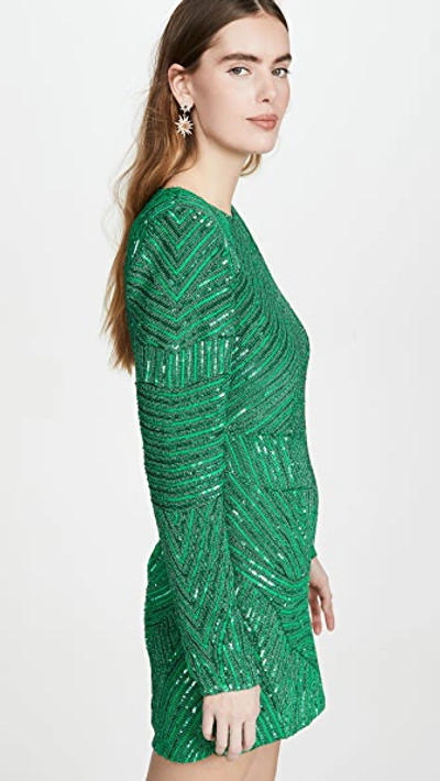 Shop Retroféte Sequin Ember Dress In Emerald Green