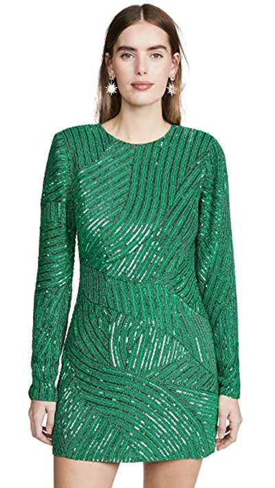 Shop Retroféte Sequin Ember Dress In Emerald Green