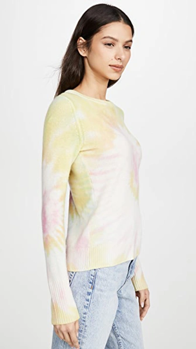 Shop White + Warren Tie Dye Essential Cashmere Crew Neck Sweater In Multi Combo