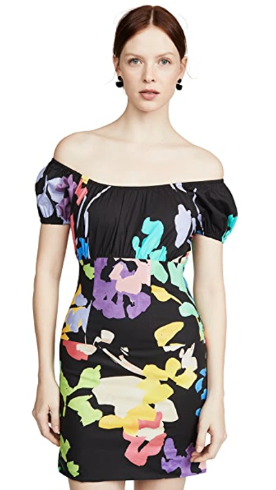 Shop Caroline Constas Calla Mini Dress In Black Multi