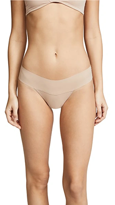 Shop Hanky Panky Bare Eve Natural Rise Thong In Taupe