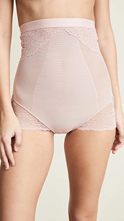 Shop Spanx Lace Collection High Waisted Briefs In Vintage Rose
