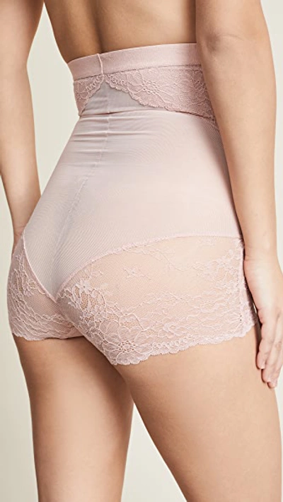 Shop Spanx Lace Collection High Waisted Briefs In Vintage Rose