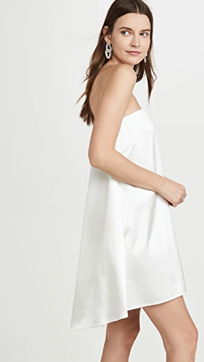 Shop Brandon Maxwell Crepe Back Satin Cocktail Dress In Ivory