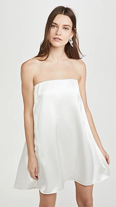 Shop Brandon Maxwell Crepe Back Satin Cocktail Dress In Ivory