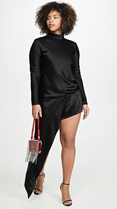 Exposed Leg Turtleneck Dress