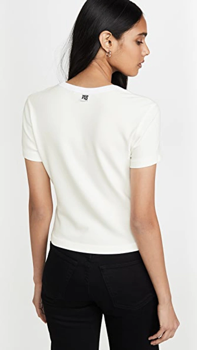 Shop Alexander Wang T Compact Shrunken Short Sleeve Tee In Ivory