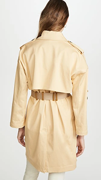 Shop Club Monaco Adj Sleeve Trench Jacket In Chamomile