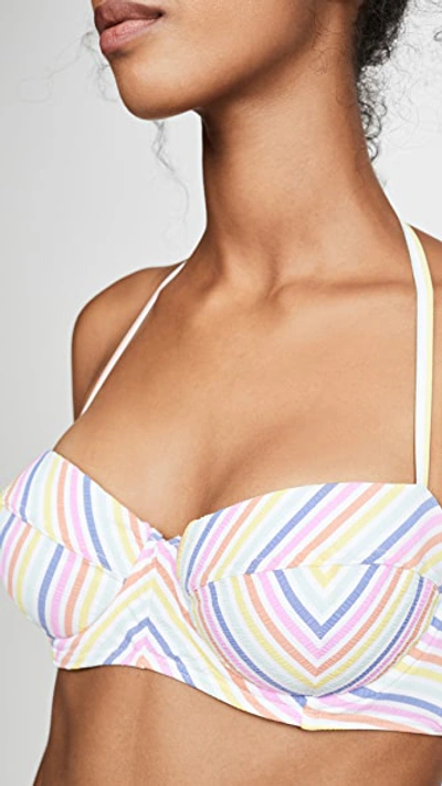 Shop Kate Spade Beach Stripe Underwire Bikini Top In White
