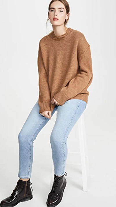 Shop Anine Bing Rosie Cashmere Sweater In Brown