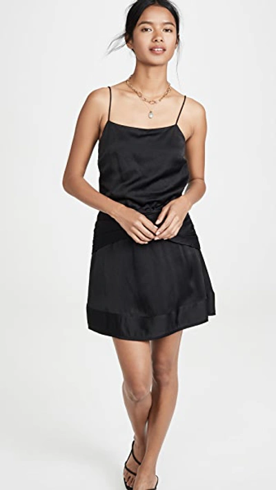 Shop Derek Lam 10 Crosby Cami Flounce Mini Dress With Twist Waist Detail In Black
