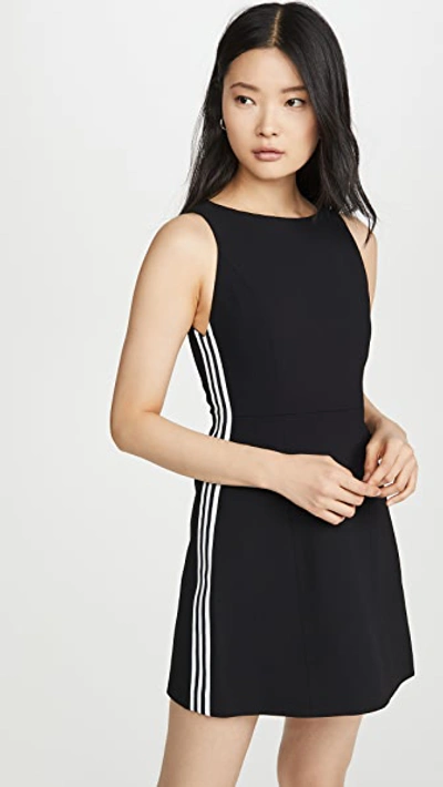 Shop Alice And Olivia Lindsey Structured Dress In Black/white